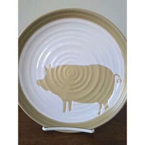 Rare Cracker Barrel Susan Winget Stoneware Plates 8.5" Cow & Chicken